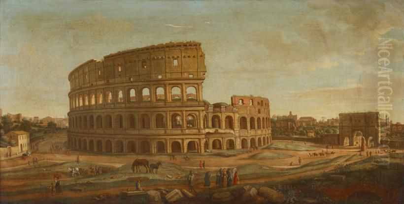 View of the Colosseum, Rome Oil Painting by (circle of) Wittel, Gaspar van (Vanvitelli)