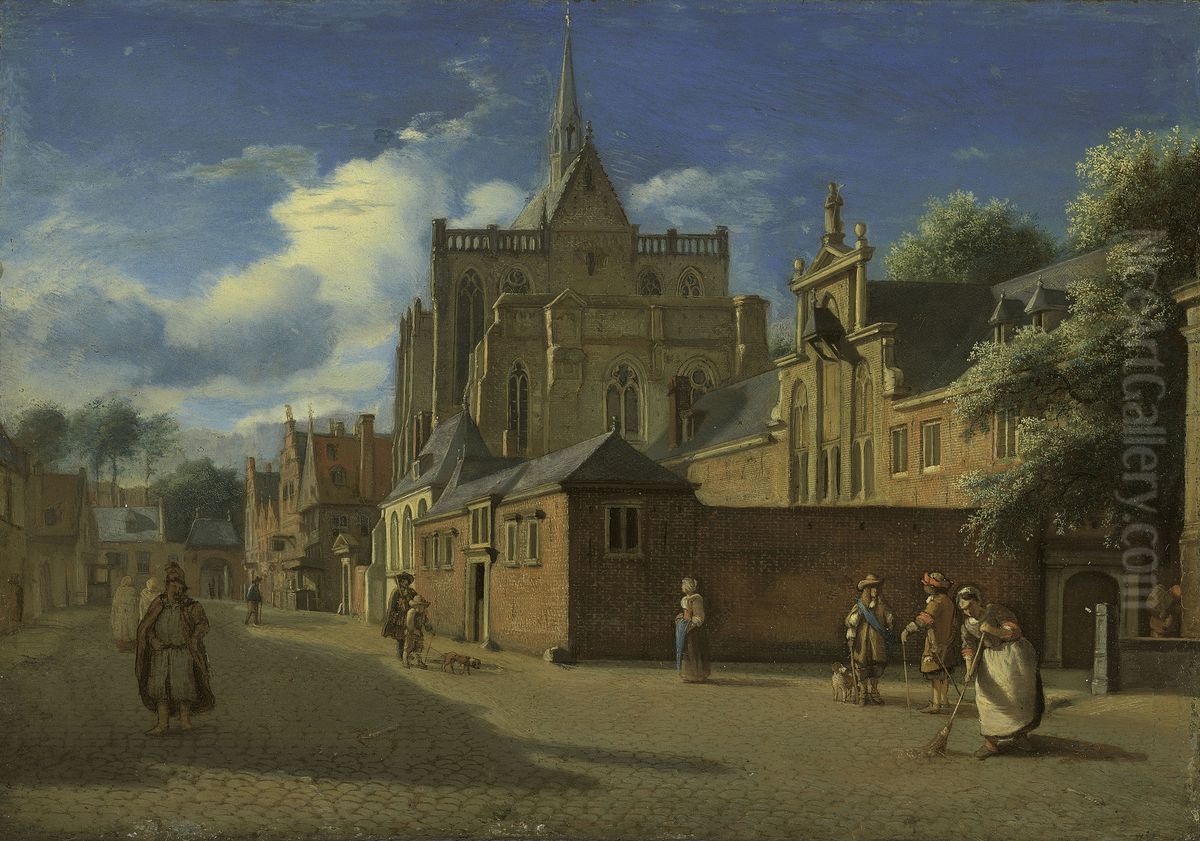 The Dom and Domhof, Cologne Oil Painting by Jan Van Der Heyden