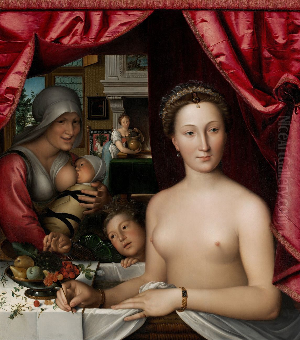 A Lady in Her Bath Oil Painting by Francois Clouet