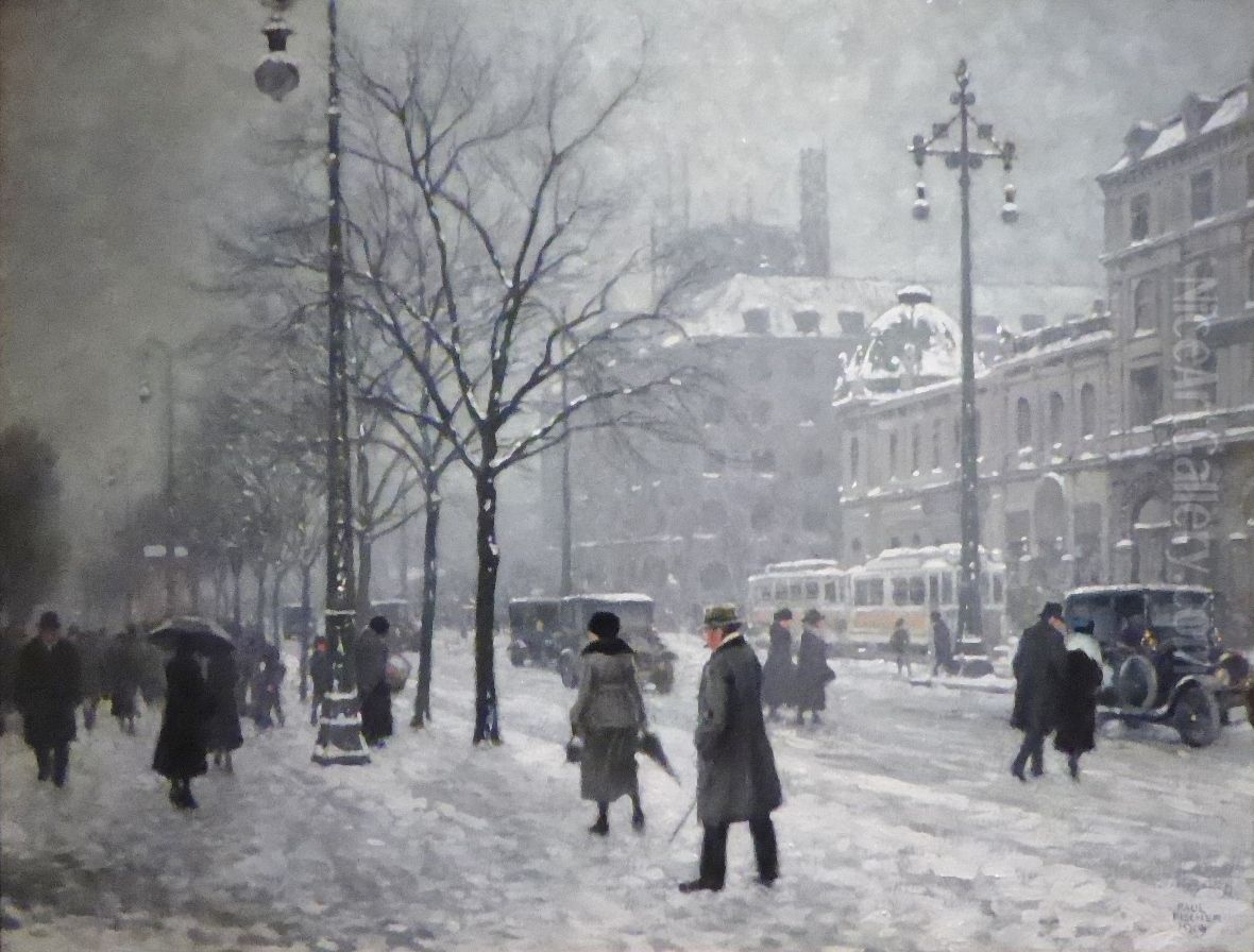 Vesterbrogade, vinter Oil Painting by Paul Gustav Fischer