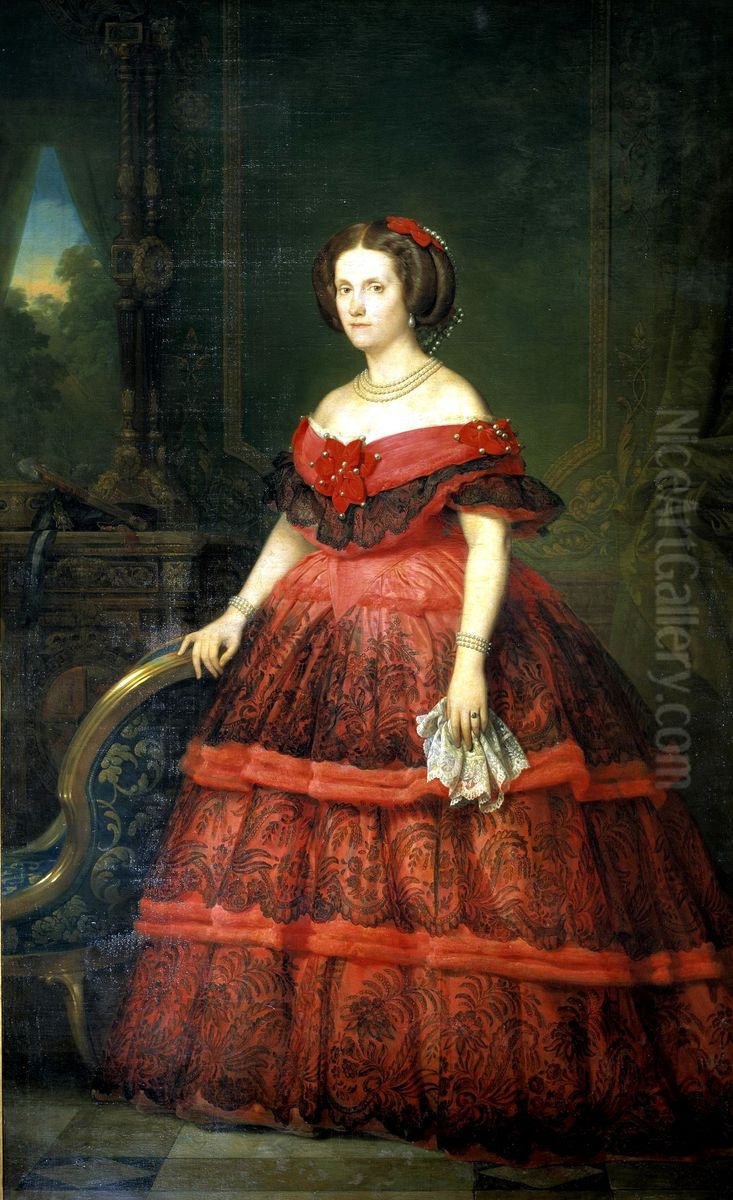 La infanta Isabel Fernanda de Borbon Oil Painting by Carlos Luis de Ribera y Fieve