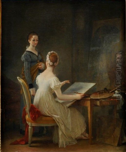 The Drawing Lesson Oil Painting by Marguerite Gerard
