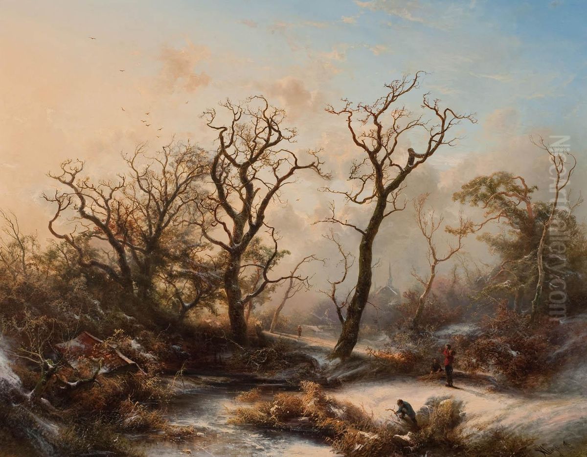 Winter Landscape with Ghostly Trees Oil Painting by Pieter Kluyver