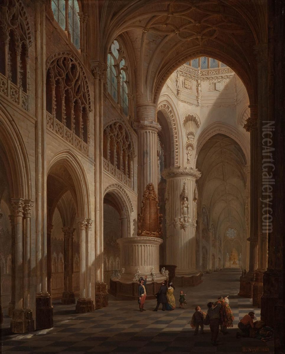 Church Interior Oil Painting by unknown