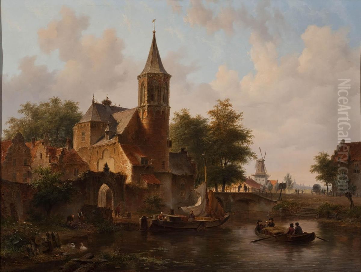 Town View, Probably The Hague Oil Painting by Bartholomeus van Hove