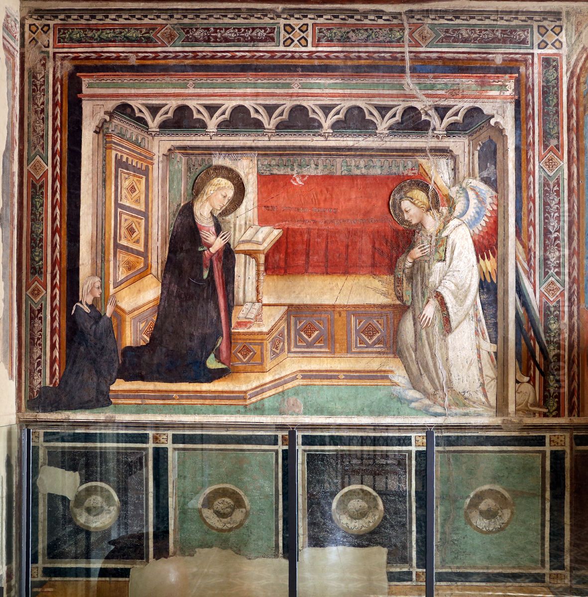 Annunciation with Donors and Saints by Bicci di Lorenzo Oil Painting by Lorenzo di Bicci