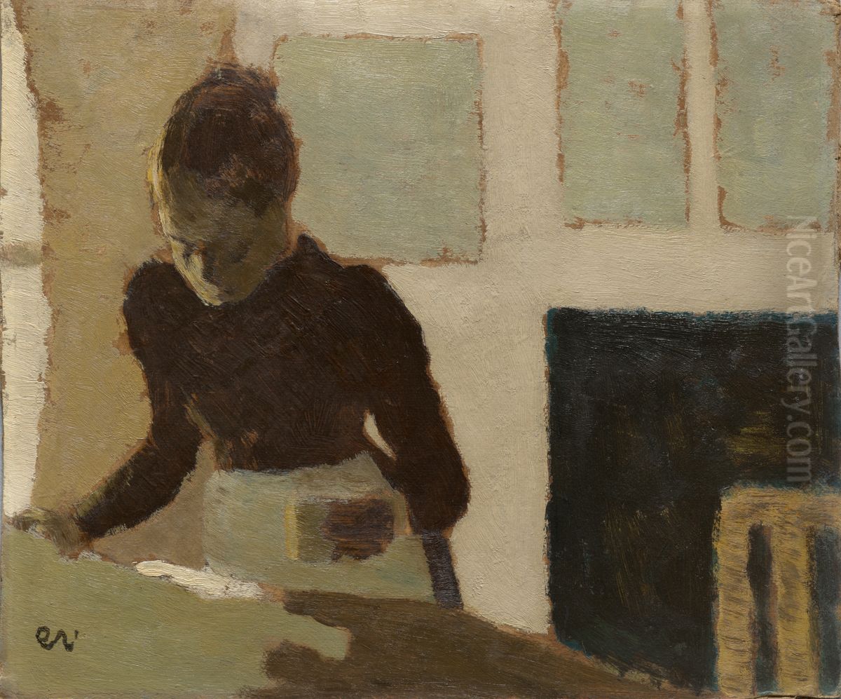 Woman Ironing Oil Painting by Jean-Edouard Vuillard