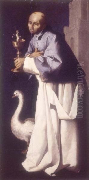 San Hugo, Obispo de Lincoln Oil Painting by Francisco De Zurbaran