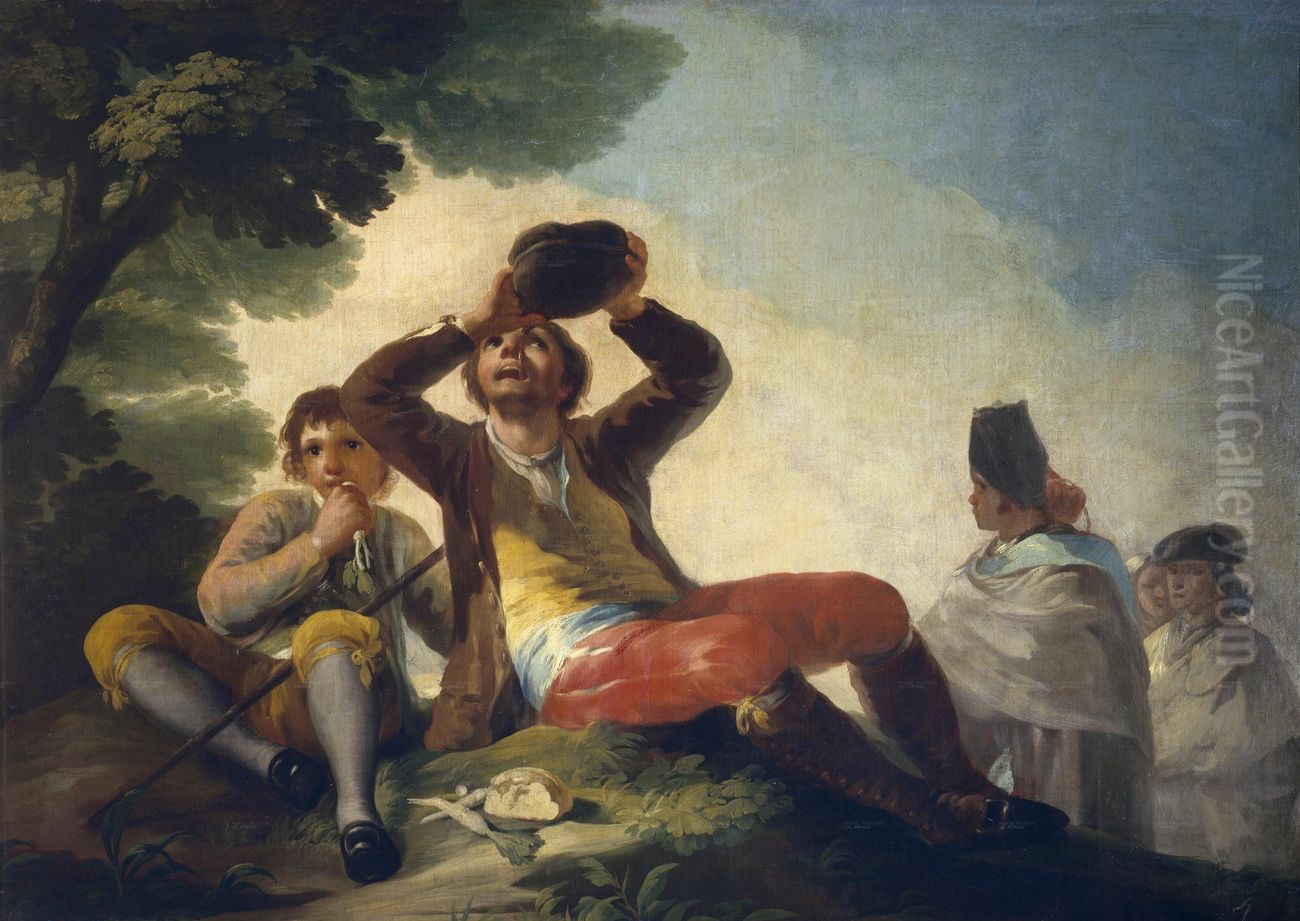 the Drinker Oil Painting by Francisco Goya Fuendetodos