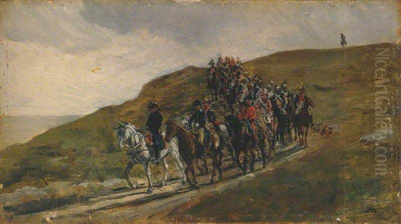 Advance Guard of an Army Oil Painting by Jean-Louis-Ernest Meissonier