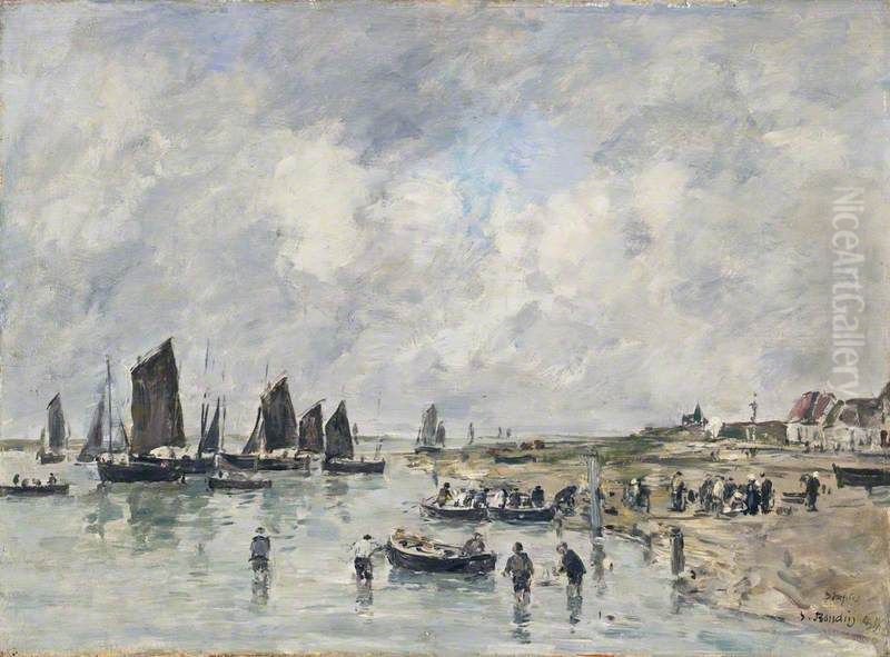 Etaples Oil Painting by Eugene Louis Boudin