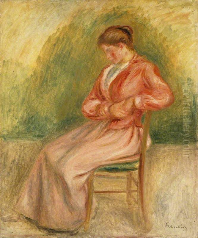 Seated Woman Oil Painting by Pierre Auguste Renoir