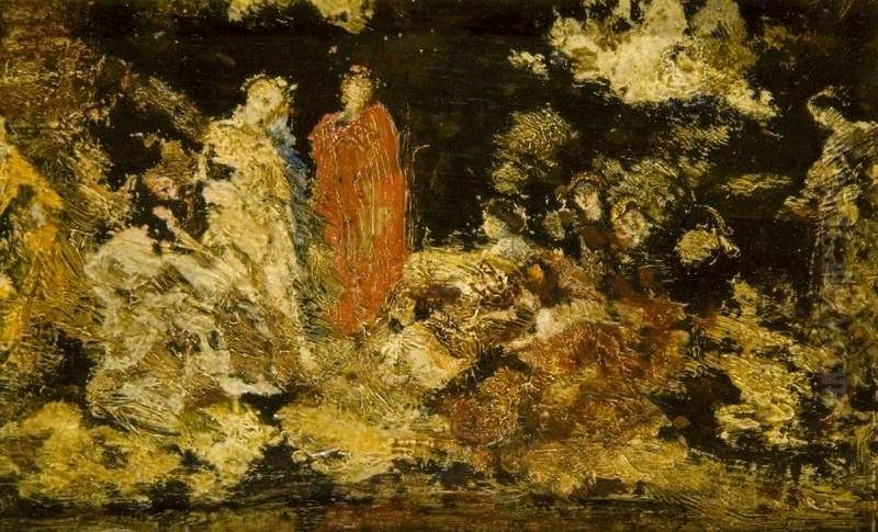 Alfresco Oil Painting by Adolphe Joseph Thomas Monticelli
