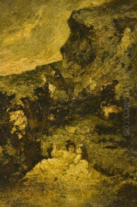 The Ravine Oil Painting by Adolphe Joseph Thomas Monticelli