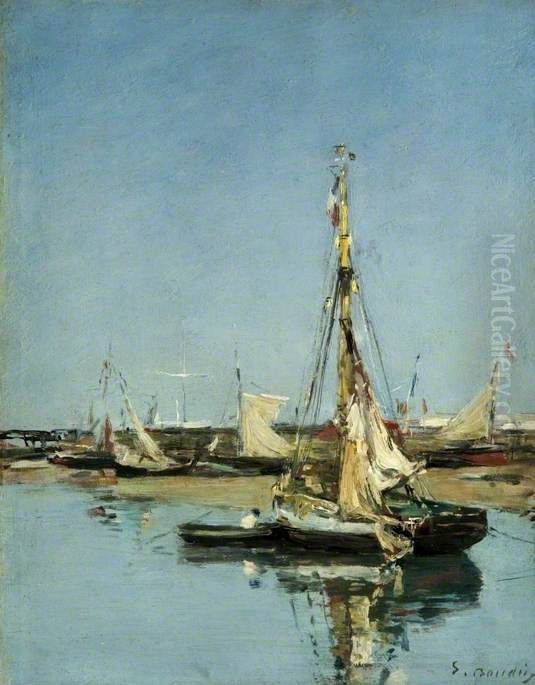 Trouville, the Jetties at Low Tide Oil Painting by Eugene Louis Boudin