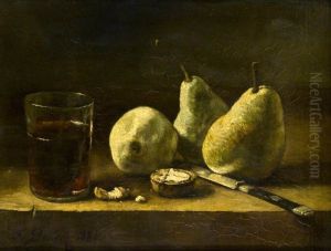 Still Life with a Glass, Pears and a Knife
