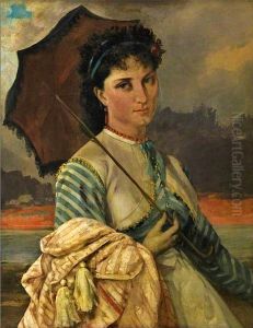 Woman with a Parasol, Mademoiselle Aube de la Holde
