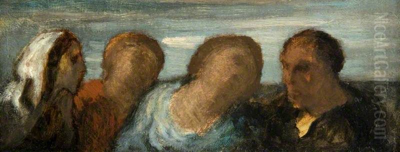 Four Heads Oil Painting by Honore Daumier