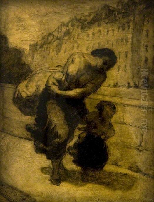 The Burden Oil Painting by Honore Daumier