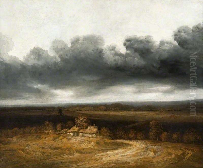 Landscape with Cottages Oil Painting by Georges Michel