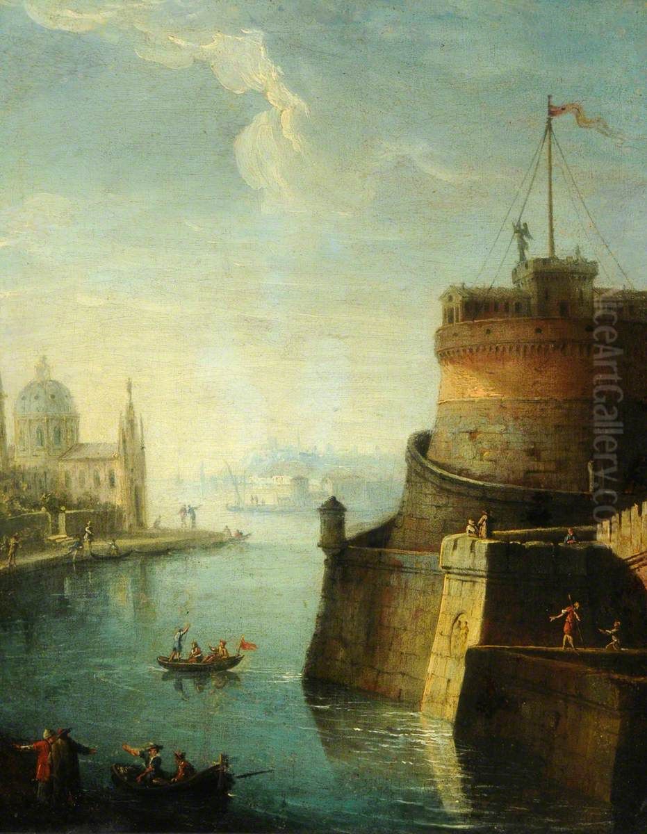 Scene on the Tiber Oil Painting by Joseph Vernet