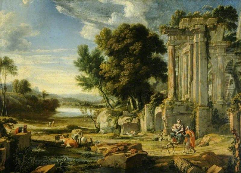 The Flight into Egypt Oil Painting by Pierre Patel