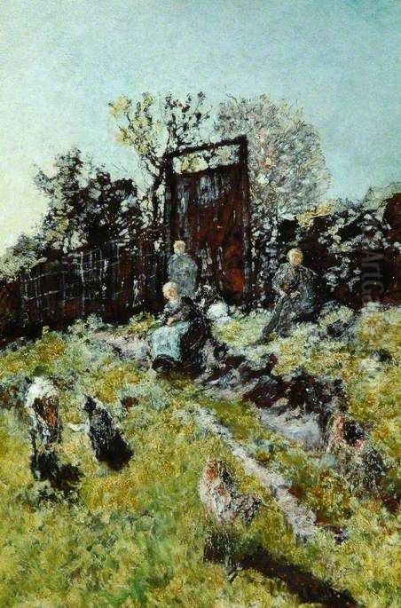 Landscape with Figures and Goats Oil Painting by Adolphe Joseph Thomas Monticelli