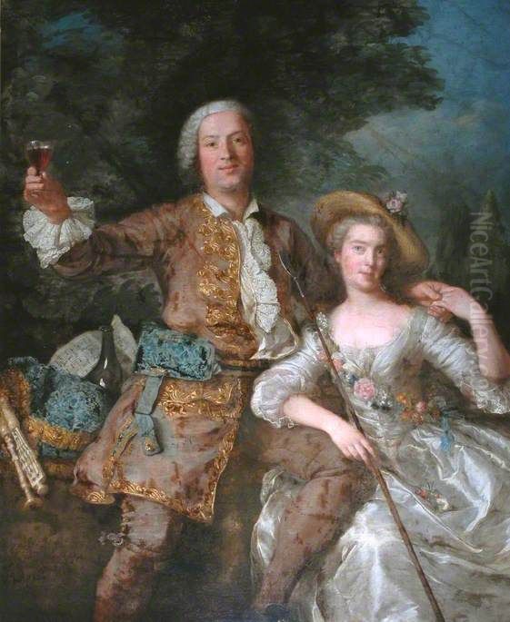 Lady and Gentleman as Shepherd and Shepherdess Oil Painting by Charles-Andre van Loo