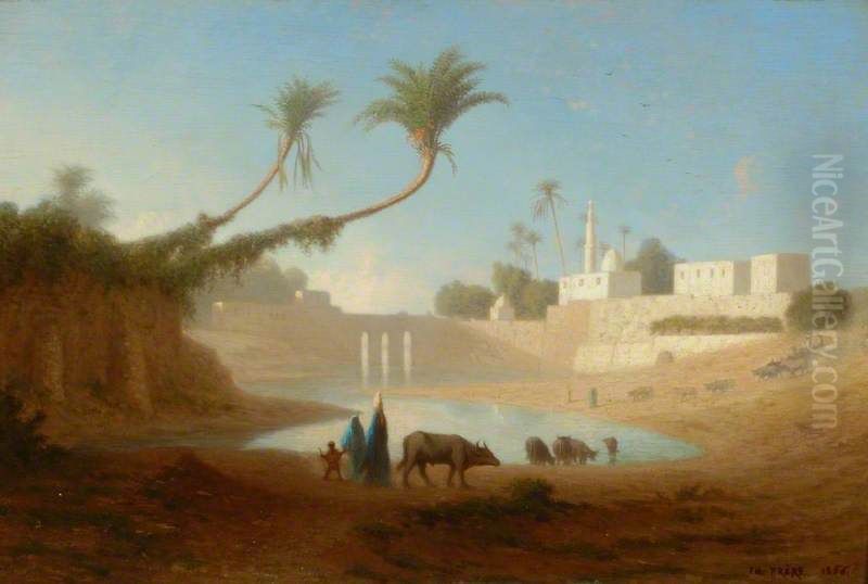 View at Siout, Upper Egypt Oil Painting by Theodore Frere
