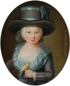 Girl holding a Canary, time of Louis XV