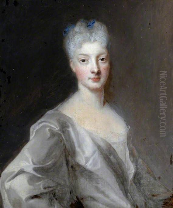 Portrait of a Lady with Powdered Hair Oil Painting by Jean-Marc Nattier