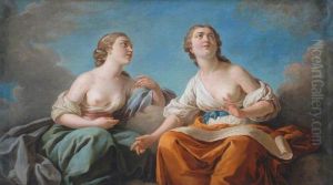 Two Muses, Allegory of the Five Senses (dessus de porte)
