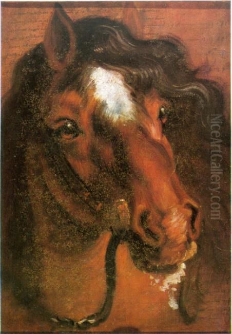 Horse head Oil Painting by Sir Anthony Van Dyck