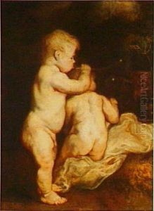 Two children blowing bubbles