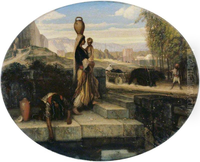 Eastern Women at a Well Oil Painting by Alexandre-Gabriel Decamps