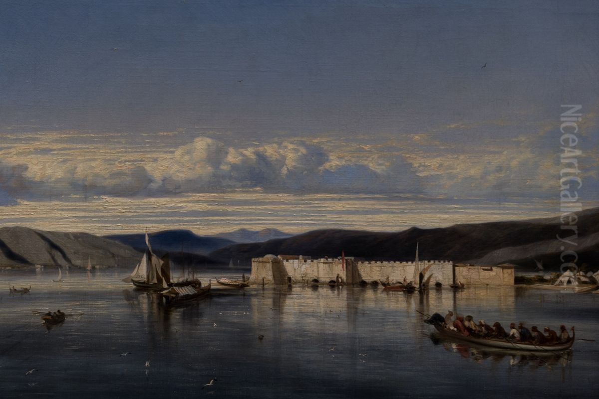 The Anchorage of Smyrna Oil Painting by Alexandre-Gabriel Decamps