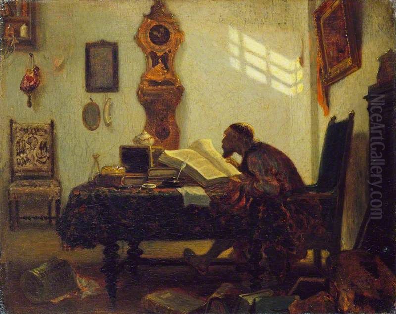 The Bookworm Oil Painting by Alexandre-Gabriel Decamps