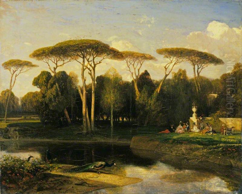 The Villa Doria Pamphilj, Rome Oil Painting by Alexandre-Gabriel Decamps