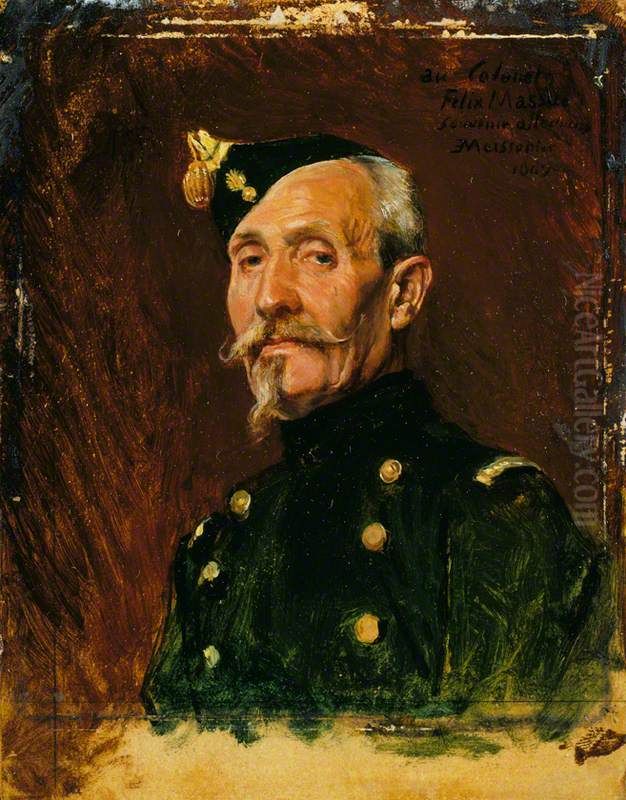Colonel Felix Massue Oil Painting by Jean-Louis-Ernest Meissonier
