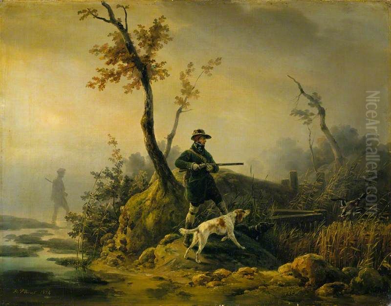 Duck Shooting Oil Painting by Horace Vernet