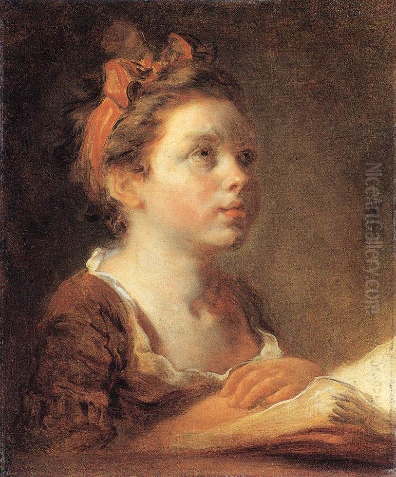 A Young Scholar Oil Painting by Jean-Honore Fragonard