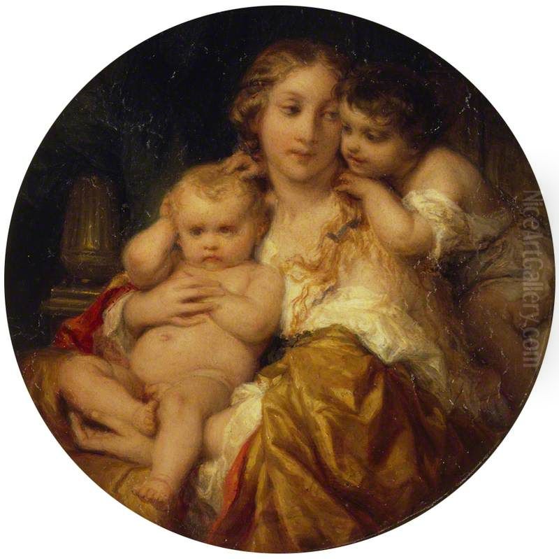 Mother and Children Oil Painting by Paul Delaroche