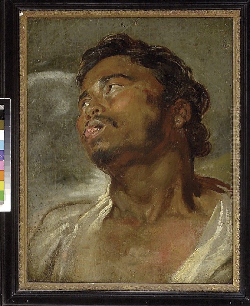 Head of a Black Man Oil Painting by Sir Anthony Van Dyck