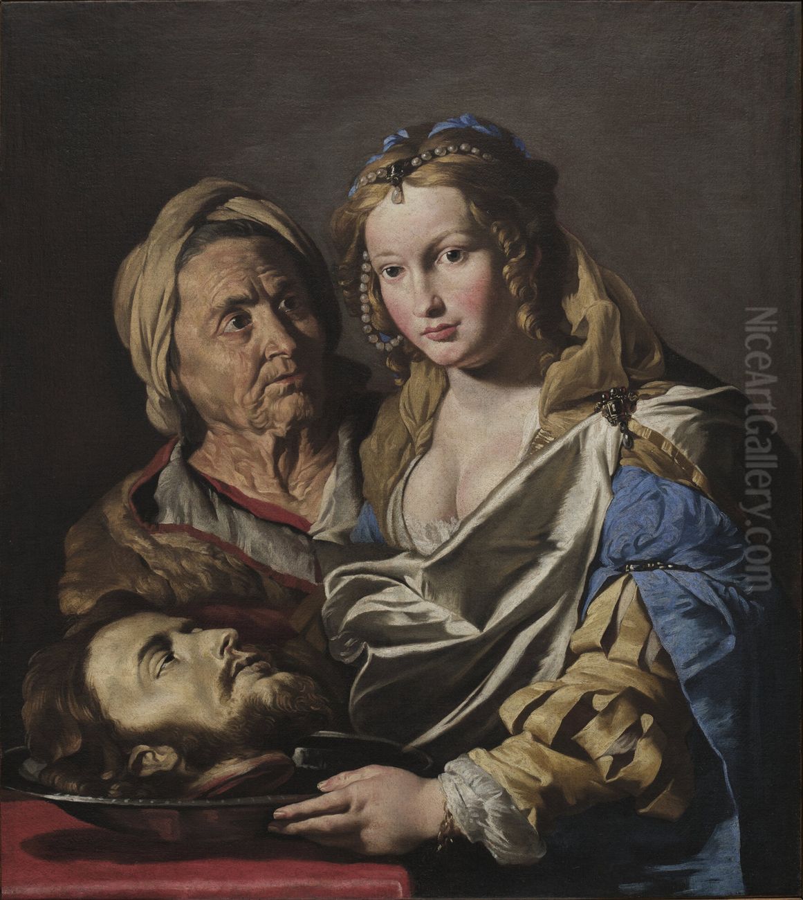 Salome with the head of Saint John the Baptist Oil Painting by Matthias Stom