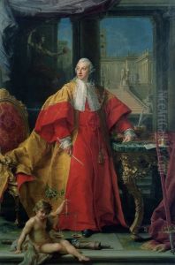 Ritratto del Principe Abbondio Rezzonico con l' abito da senaore ponificio durante l' insediamento del Nuovo pontefice Clemente XIII