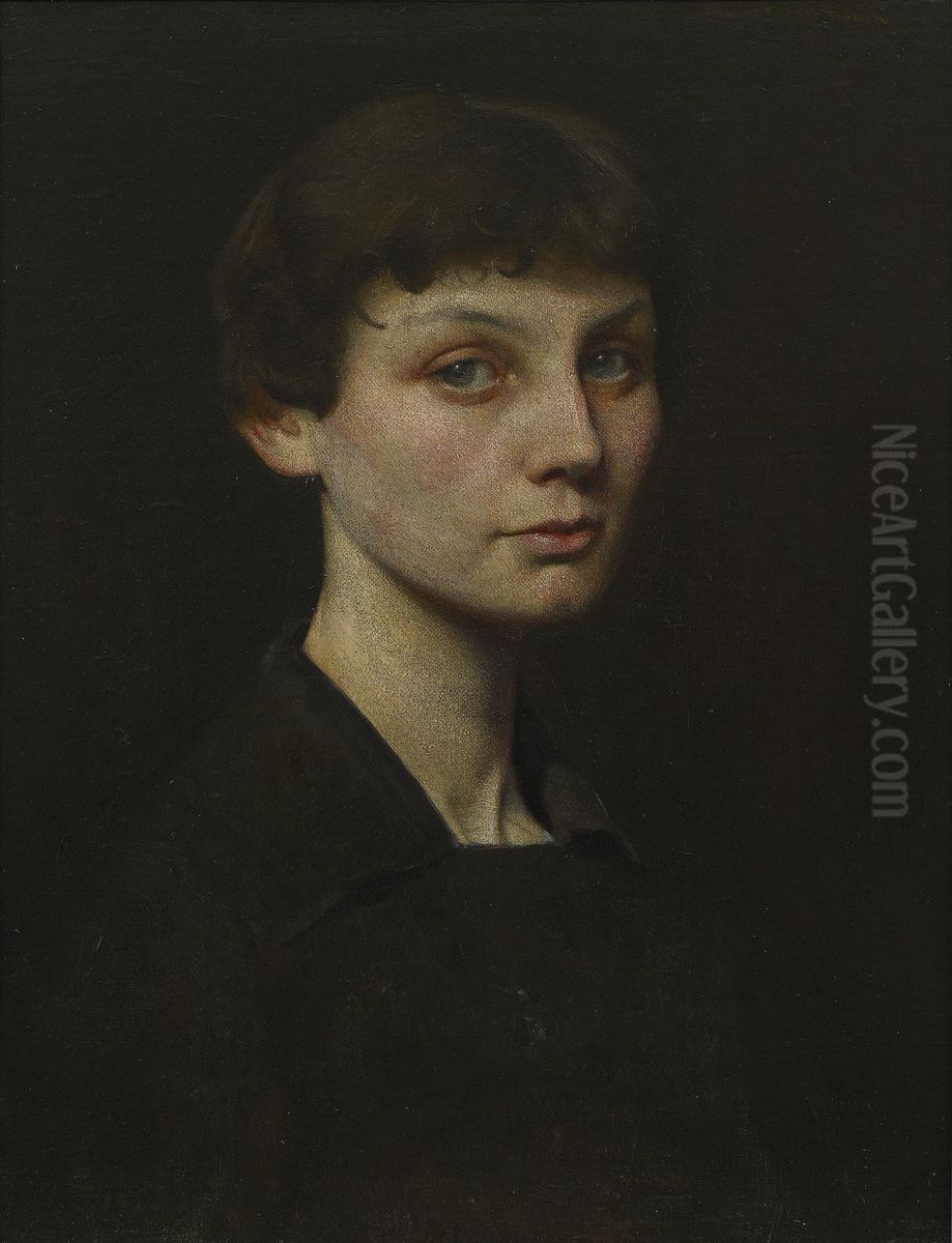 Portrait of Mrs. Brush Oil Painting by George de Forest Brush
