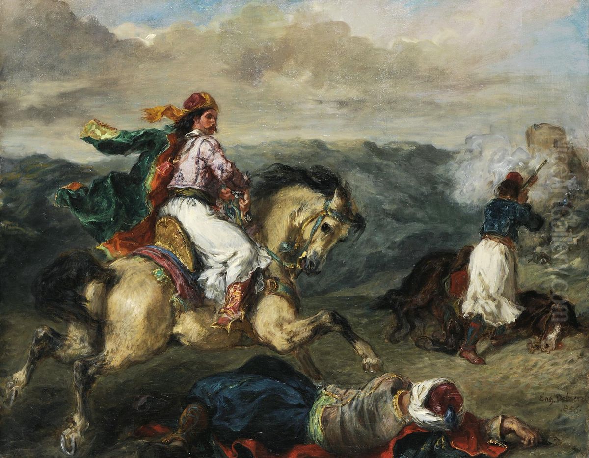 Episode from the Greek War of Independence Oil Painting by Eugene Delacroix