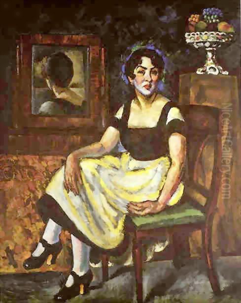<<Zenskij portret s zerkalom>> Oil Painting by Ilya Mashkov