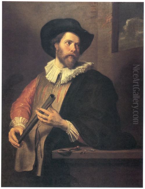 Portrait of an unknown astronomer Oil Painting by Sir Anthony Van Dyck