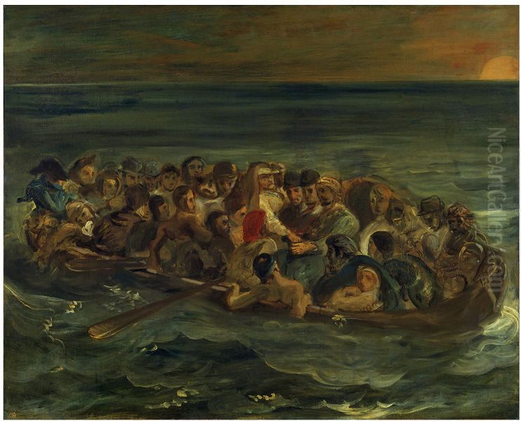 The Shipwreck of Don Juan (sketch) Oil Painting by Eugene Delacroix